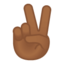 Emoji de mano con gesto de victoria en Android, Google