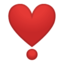 Emoji de exclamación del corazón en Android, Google