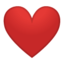 Emoji de corazón rojo en Android, Google