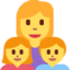 Emoji de Familia: mujer, niña, niño en Twitter