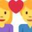 Emoji de pareja con corazón: mujer, hombre en Twitter