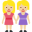 Emoji de mujeres de la mano en Twitter