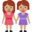 Emoji de mujeres de la mano en Twitter