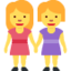 Emoji de mujeres de la mano en Twitter