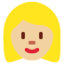 Emoji de mujer: pelo rubio en Twitter