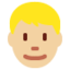 Emoji de hombre: cabello rubio en Twitter