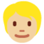 person: blond hair Emoji on Twitter