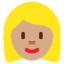 Emoji de mujer: pelo rubio en Twitter