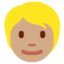 person: blond hair Emoji on Twitter