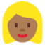 Emoji de mujer: pelo rubio en Twitter