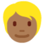 Emoji de persona: cabello rubio en Twitter