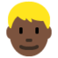 Emoji de hombre: cabello rubio en Twitter