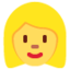 Emoji de mujer: pelo rubio en Twitter