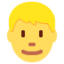 man: blond hair Emoji on Twitter