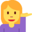 Emoji de mujer inclinando la mano en Twitter