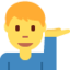 Emoji de hombre inclinando la mano en Twitter