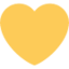 Emoji de corazón amarillo en Twitter