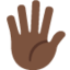 Emoji de mano con los dedos extendidos en Twitter