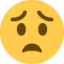 worried face Emoji on Twitter