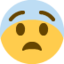 fearful face Emoji on Twitter