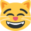 Emoji de gato sonriente con ojos sonrientes en Twitter