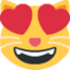smiling cat with heart-eyes Emoji on Twitter