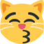 Emoji de gato besando en Twitter