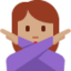 woman gesturing NO Emoji on Twitter