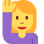 Emoji de mujer levantando la mano en Twitter