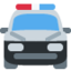 Emoji de coche de policía que se aproxima en Twitter