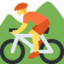 Emoji de persona haciendo bicicleta de montaña en Twitter