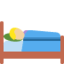 Emoji de persona en la cama en Twitter