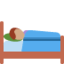 Emoji de persona en la cama en Twitter