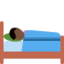 Emoji de persona en la cama en Twitter