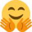 Emoji de cara dando un abrazo en Twitter