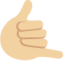 Emoji de mano de llámame en Twitter