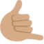 Emoji de mano de llámame en Twitter