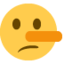 lying face Emoji on Twitter