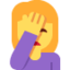 Emoji de mujer haciendo facepalm en Twitter