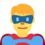 Emoji de superhéroe hombre en Twitter