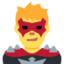 Emoji de supervillano hombre en Twitter