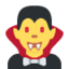 Emoji de vampiro hombre en Twitter