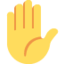 Emoji de mano levantada en Twitter