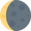 Emoji de luna creciente menguante en Twitter