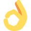 Emoji de mano con gesto de ok en Twitter
