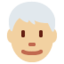 Emoji de hombre: pelo blanco en Twitter
