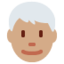 Emoji de hombre: pelo blanco en Twitter