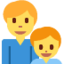 Emoji de familia: hombre, niño en Twitter