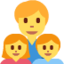 Emoji de familia: hombre, chica, chico en Twitter