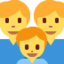 Emoji de familia: hombre, hombre, chico en Twitter